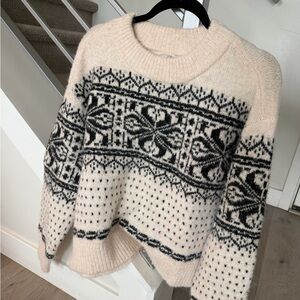 Universal Thread Cream and Black Knit Sweater